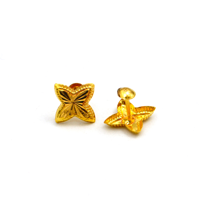 Real Gold GZLV Studs with Long Screw Tops Perfect for Ear and Nose Piercings E1894