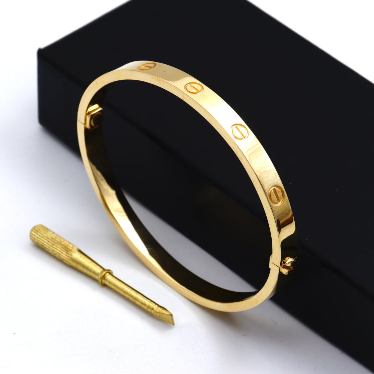 Real Gold Oval Love Bangle GZJCT (Size 19) BLZ0254/2 BA1588