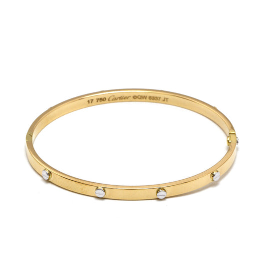 Real Gold 2 Color Screw Bangle GZJCT BLZ0073-1YW (Size 14) BA1633