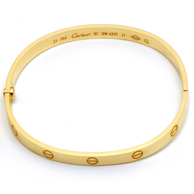 Real Gold GZCR Curved Rectangle Screw Bangle BLZ 0254/2 (SIZE 19) B BA1465