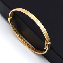 Real Gold Thick Plain Maze Hoop Bangle 0106/4 - (SIZE 16) BA1659