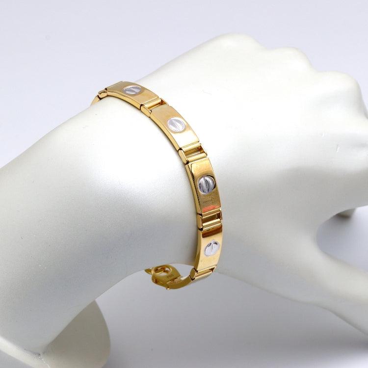Real Gold GZCR 2 Color Screw Belt Unisex Bracelet (20 C.M) 0151-YW BR1908