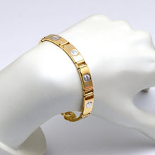 Real Gold GZCR 2 Color Screw Belt Unisex Bracelet (18 C.M) 0151-YW BR1632