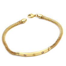 Real Gold Stone Plain Chain Thick Unisex Bracelet (19 C.M) - Model GZJCT 4919 BR1752