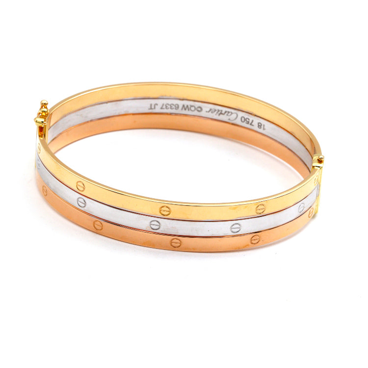 Real Gold Trinity Bangle GZJCT (Size 15) BLZ0079/1 BA1595