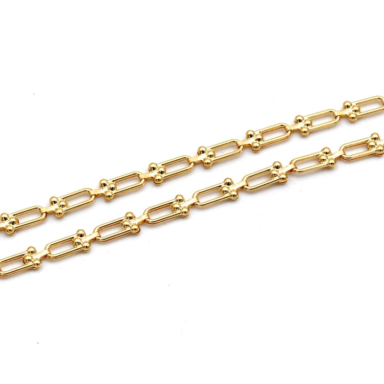 Real Gold GZTF Hardware Solid Textured Chain Necklace 4725 (45 C.M) CH1236