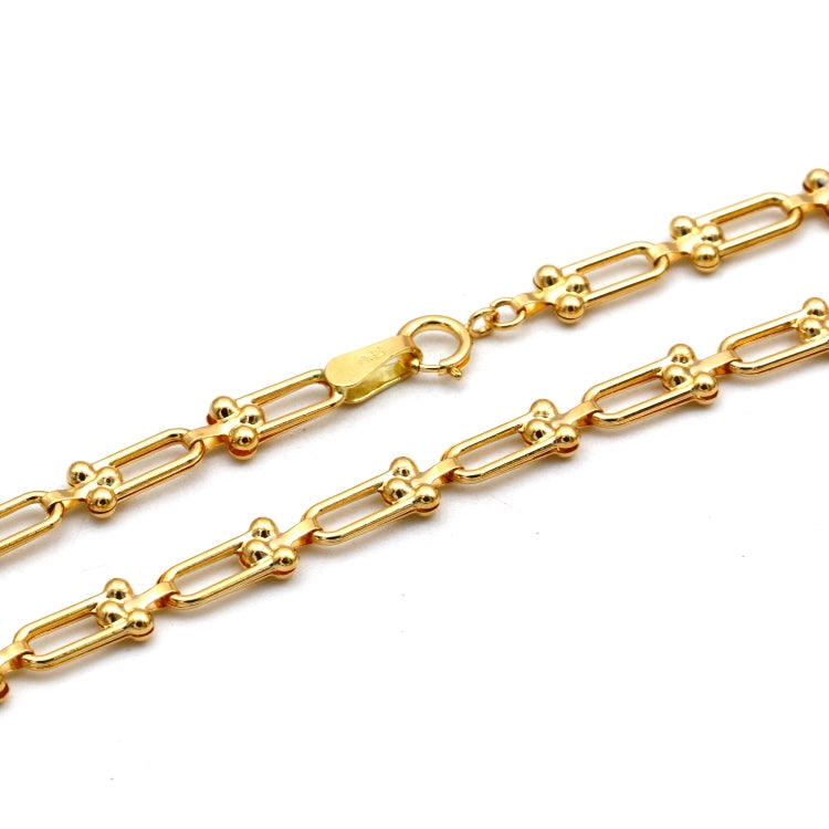 Real Gold GZTF Hardware Solid Textured Chain Necklace 4725 (40 C.M) CH1277