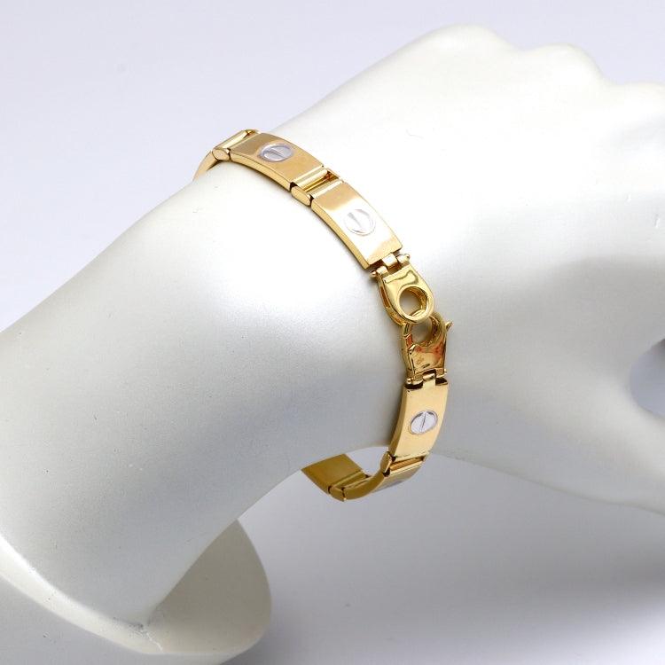 Real Gold GZCR 2 Color Screw Belt Unisex Bracelet (20 C.M) 0151-YW BR1908