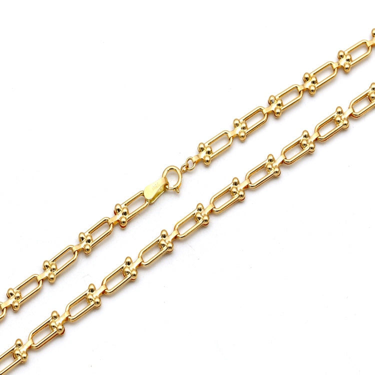 Real Gold GZTF Hardware Solid Textured Chain Necklace 4725 (45 C.M) CH1236