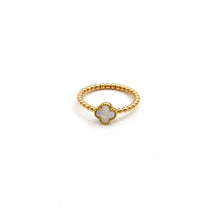 Real Gold Pearl Clover Ring GZJVN 0344/1YZ (Size 6) R2632