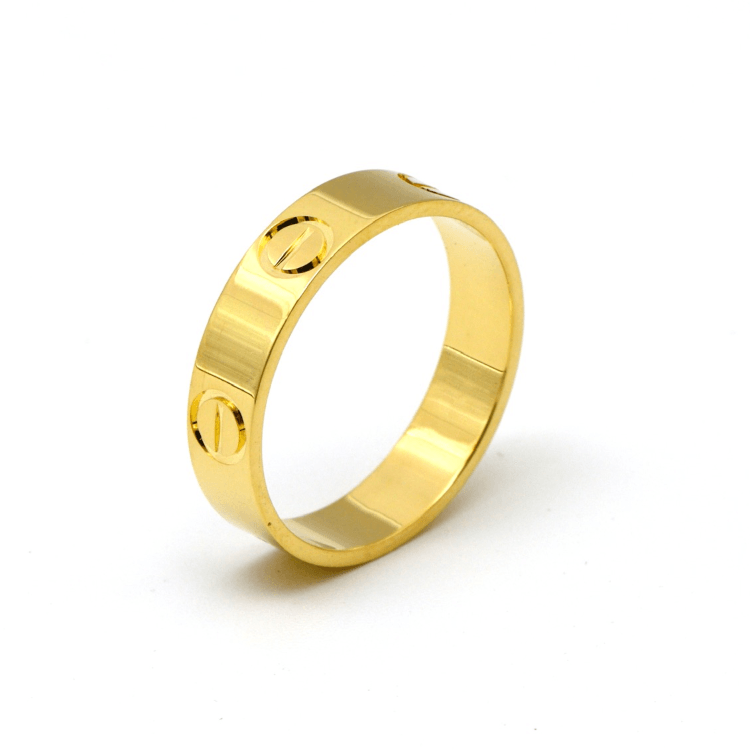 Real Gold Solid Plain Ring 4 MM (Size 7) - Model GZJCT0211 R2618