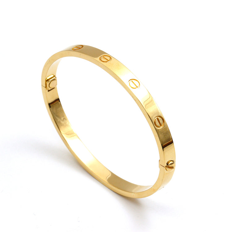 Real Gold Oval Love Bangle GZJCT (Size 19) BLZ0254/2 BA1588