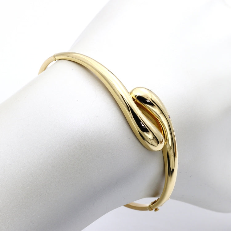 Real Gold Tear Drop Bangle 1244 - (SIZE 17.5) BA1521