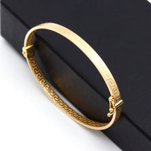 Real Gold Thick Plain Maze Hoop Bangle 0106/4 - (SIZE 16) BA1659