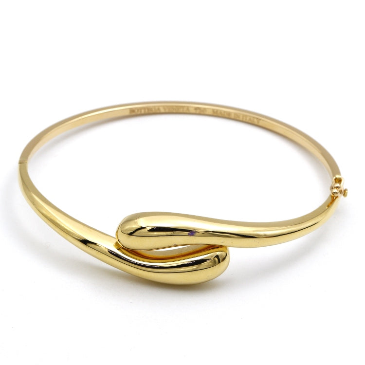 Real Gold Tear Drop Bangle 1244 - (SIZE 17.5) BA1521