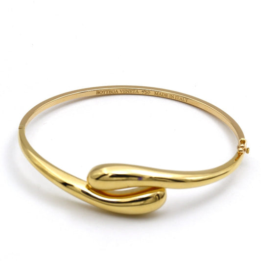 Real Gold Tear Drop Bangle 1244 - (SIZE 16) BA1516