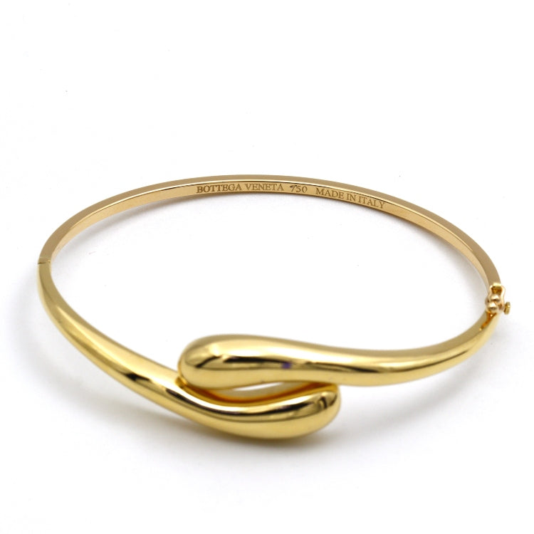 Real Gold Tear Drop Bangle 1244 - (SIZE 15.5) BA1515