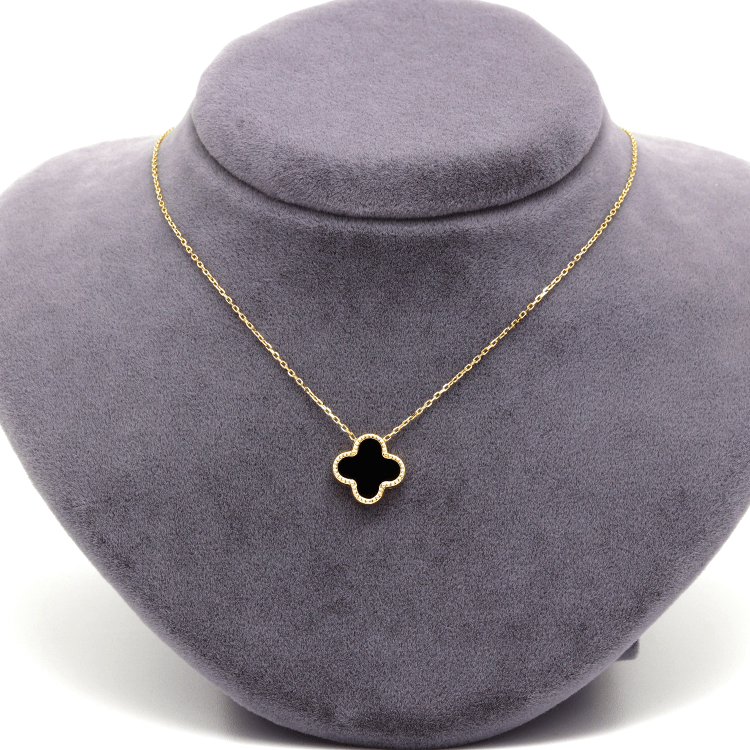 Real Gold Black Luxury Adjustable Size Necklace GZJVN0276-3 N1469