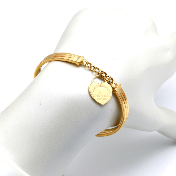 Real Gold GZTF Dangler Heart Bangle BLZ 0096 (SIZE 19) BA1478