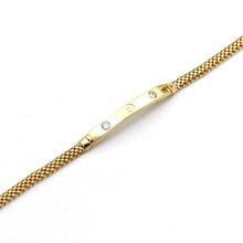 Real Gold Stone Plain Chain Thick Unisex Bracelet (17 C.M) - Model GZJCT 4919 BR1751