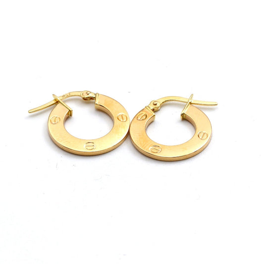 Real Gold LOVE Round Clip GZJCT Earrings Set - Model 6792/10 E1935