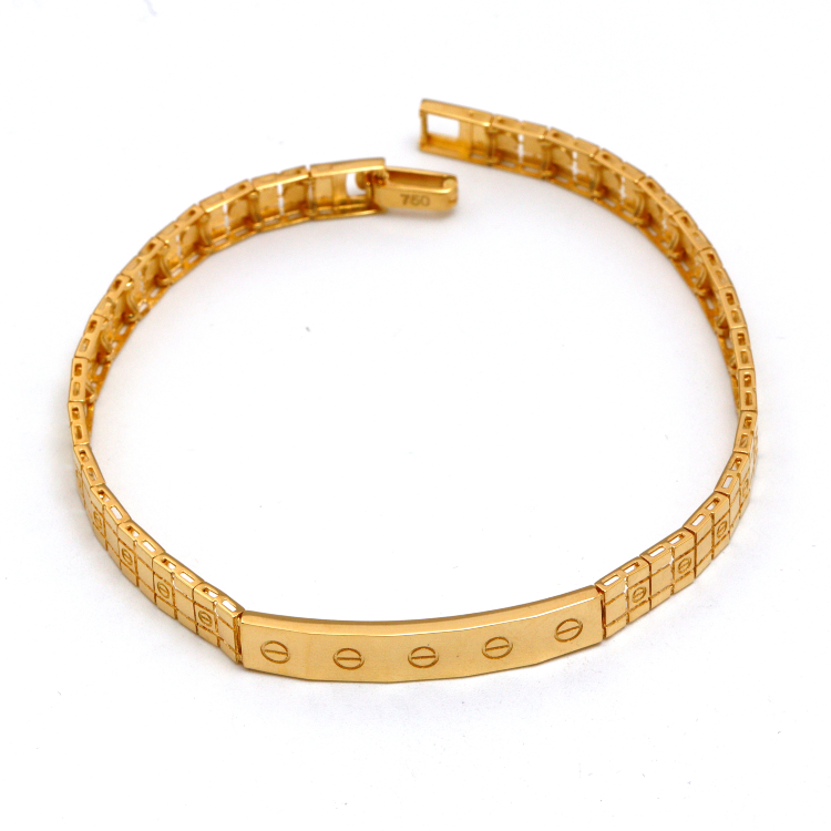 Real Gold GZCR Screw Belt Unisex Bracelet Style 6717 (20 C.M) Design BR1668