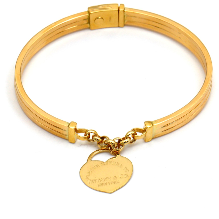 Real Gold GZTF Dangler Heart Bangle BLZ 0096 (SIZE 19) BA1478