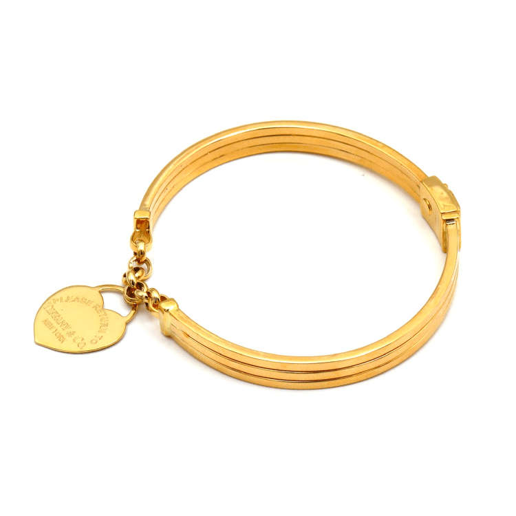 Real Gold GZTF Dangler Heart Bangle BLZ 0096 (SIZE 18) BA1477