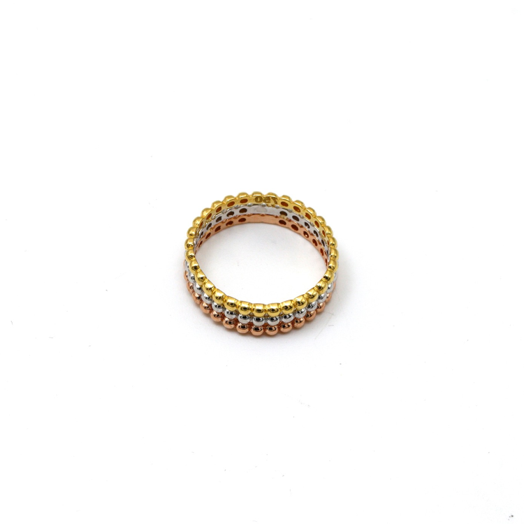 Real Gold GZCR 3 Color Bubble Wedding Ring 5853 (SIZE 6) R2220