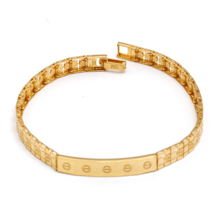 Real Gold GZCR Screw Belt Unisex Bracelet Style 6717 (18 C.M) Design BR1669