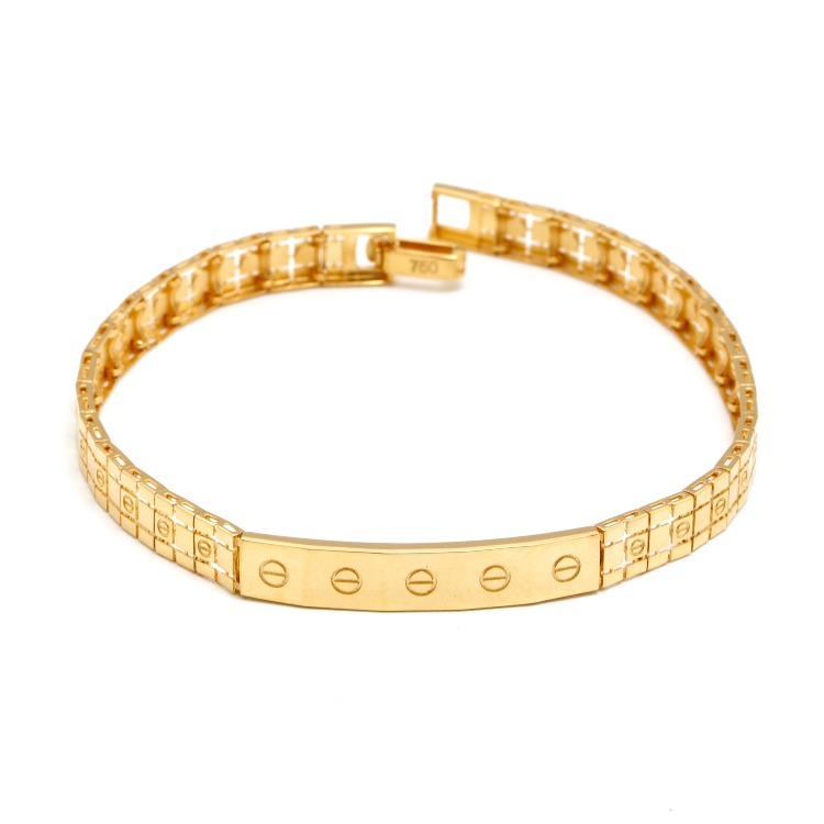 Real Gold GZCR Screw Belt Unisex Bracelet Style 6717 (20 C.M) Design BR1668