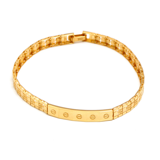 Real Gold GZCR Screw Belt Unisex Bracelet Style 6717 (20 C.M) Design BR1668
