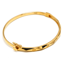 Real Gold Embossed Screw Twisted Bangle GZJCT3323 - (SIZE 18) BA1553