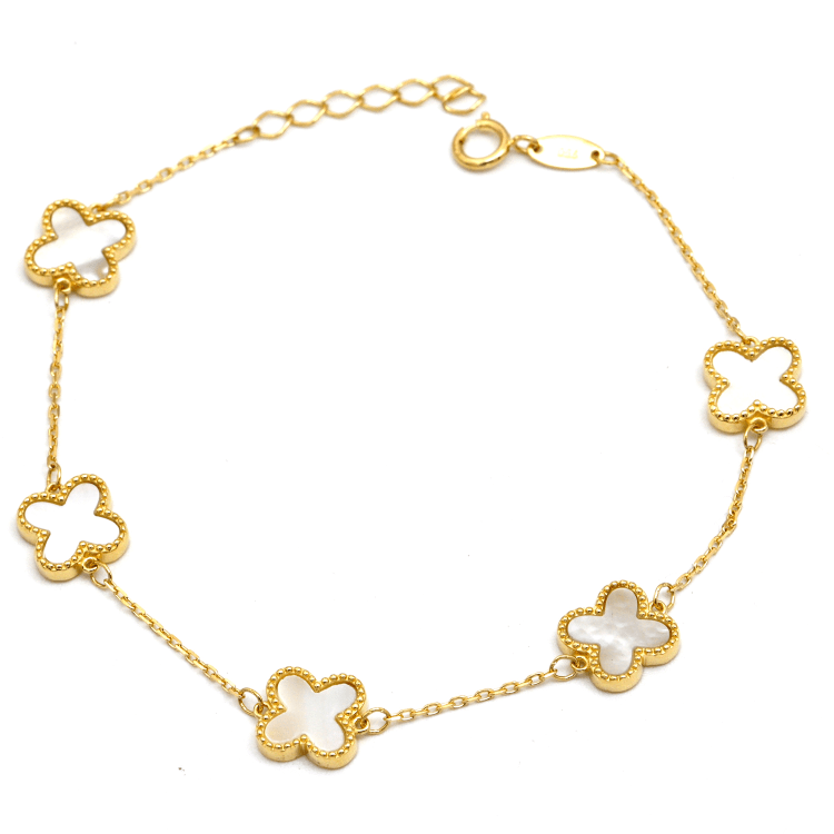 Real Gold 5 Clover Adjustable Size Bracelet - Model GZJVN1656 BR1765