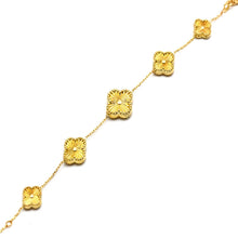 Real Gold Solid 5 Clover Adjustable Size Bracelet (16 + 2 = 18C.M) - Model 5VC GZJVN TBS-0732/1BL BR1881