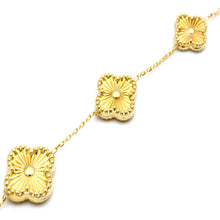 Real Gold Solid 5 Clover Adjustable Size Bracelet (15 + 2 = 17C.M) - Model 5VC GZJVN TBS-0732/1BL BR1882