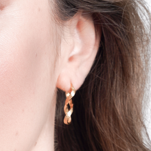 Real Gold Twisted Maze Hoop Earring Set 3324/1/E E1785