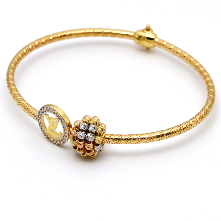 Real Gold LV Bangle A (SIZE 16) BA1147 - 18K Gold Jewelry