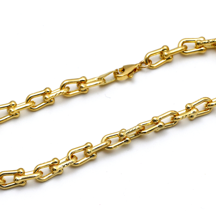 Real Gold GZTF Hardware Solid Chain Bracelet 4263-DC BR1463