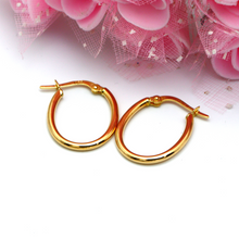 Real Gold Oval Plain Small Loop Earring Set 5359 E1775