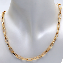 Real Gold Thick Link Paper Clip Solid Chain Necklace CVB498 CH1147