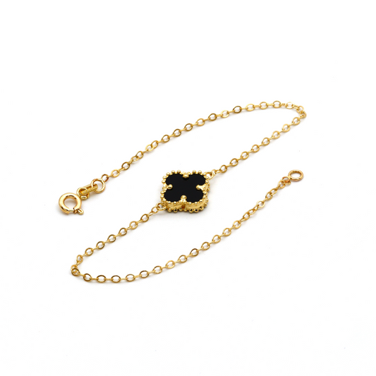 Real Gold VC 1 Black Bracelet BR1204 - 18K Gold Jewelry