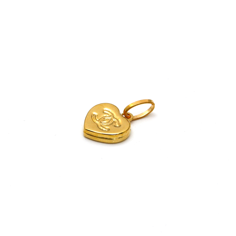 Real Gold GZCH 2 Side 3D Heart Luxury Pendant 0400/1KU P 1823