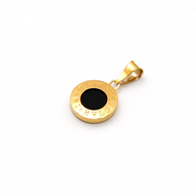 Real Gold GZBV Round Black Luxury Pendant Necklace 0060/1KU P 1824