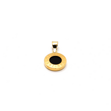 Real Gold GZBV Round Black Luxury Pendant Necklace 0060/1KU P 1824