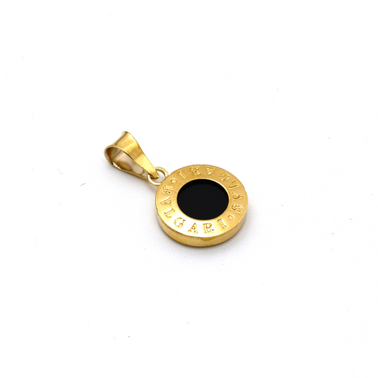 Real Gold GZBV Round Black Luxury Pendant Necklace 0060/1KU P 1824