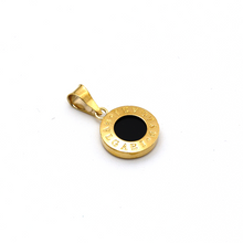 Real Gold GZBV Round Black Luxury Pendant Necklace 0060/1KU P 1824