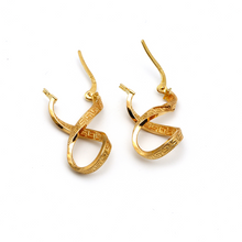 Real Gold Twisted Maze Hoop Earring Set 3324/1/E E1785