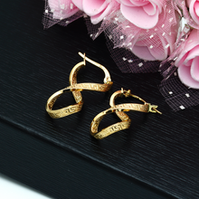 Real Gold Twisted Maze Hoop Earring Set 3324/1/E E1785