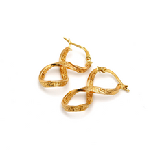 Real Gold Twisted Maze Hoop Earring Set 3324/1/E E1785